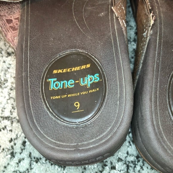Sketchers Brown Tone Up While You Run Sandals Size 9 - Picture 7 of 9